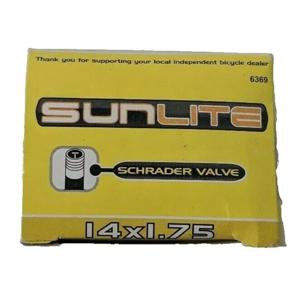 SUNLITE STANDARD 14 x 1.75 SCOOTER BICYCLE SCHRADER VALVE TUBE